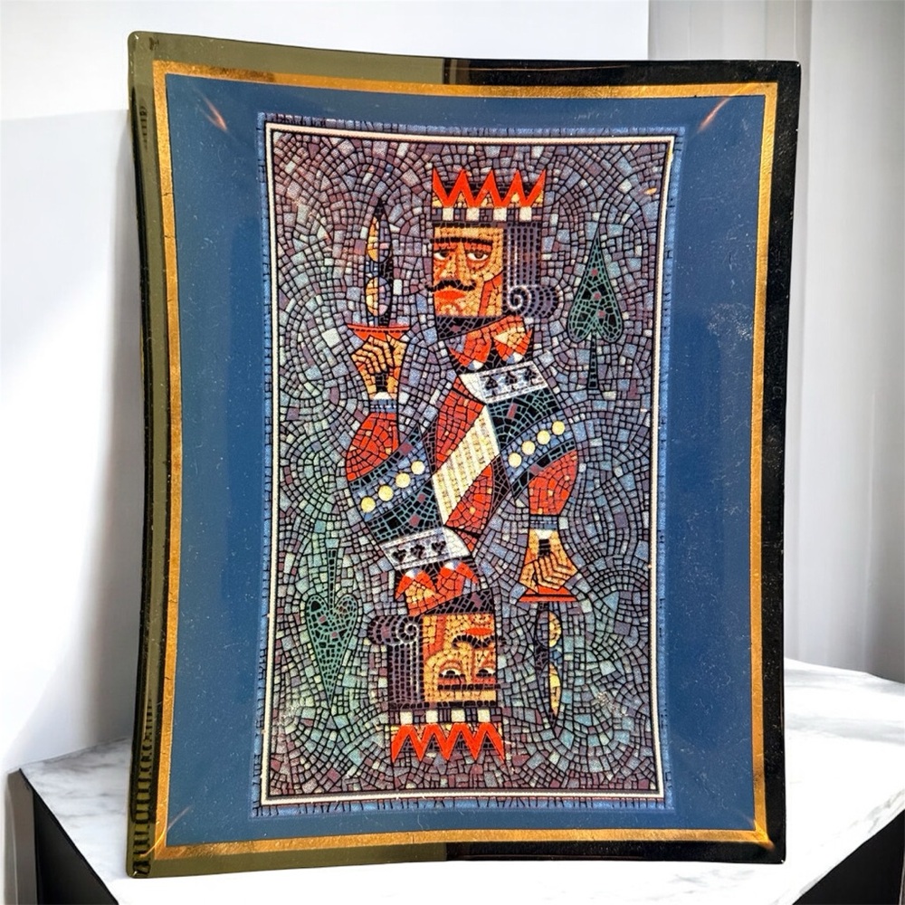 King of Spades Mosaic Trinket Glass Dish